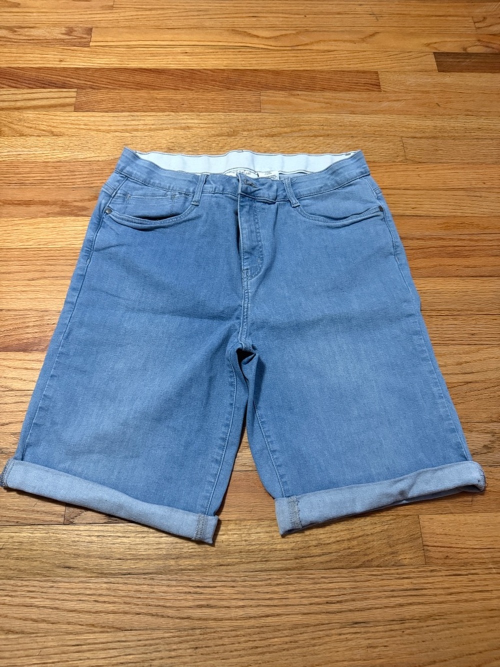 Light Blue Denim Bermuda Shorts - Relaxed Fit